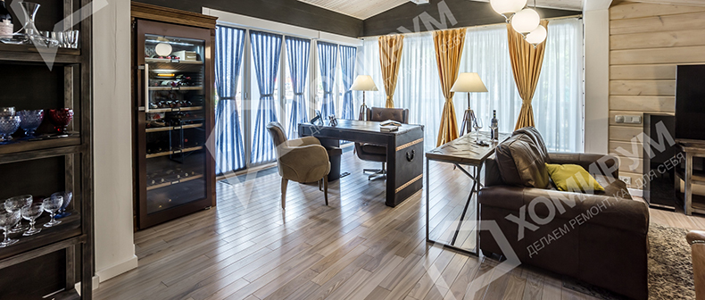 Пристройка к деревянному дому и отделка, элитный коттеджный поселок «Лазурный берег», МО